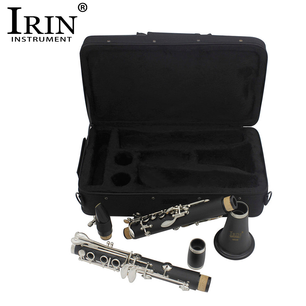 IRIN 17 Key Clarinet Bb Flat High Quality Woodwind Instrument Bakelite Tube With Strap Cloth Case Accessory Set Music Gifts