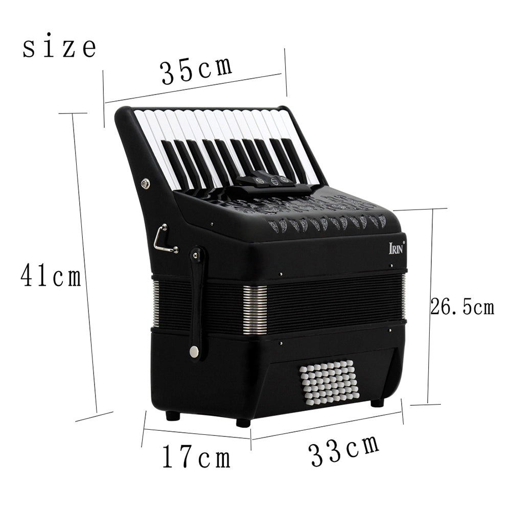 IRIN 26-Key 48 Bass Accordion Black Keyboard Musical Instrument Rhythm Band Accordion Children Beginner Gift With Carrying Bag