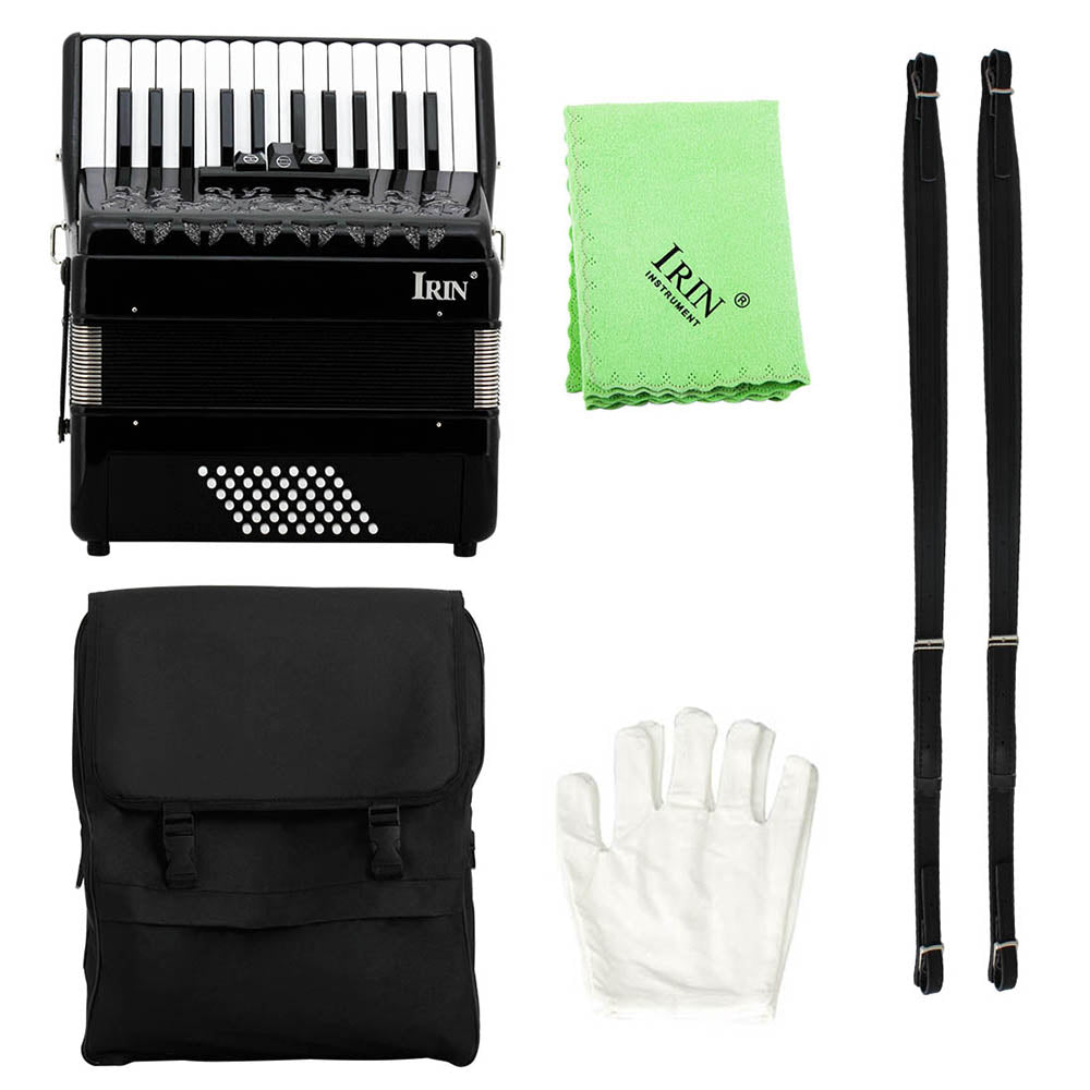 IRIN 26-Key 48 Bass Accordion Black Keyboard Musical Instrument Rhythm Band Accordion Children Beginner Gift With Carrying Bag