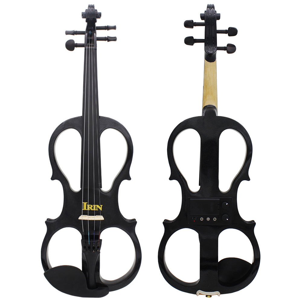 Professional 4/4 Electric Silent Violin Black Fiddle Stringed Instrument With Accessories Case Cable Headphone For Music Lovers