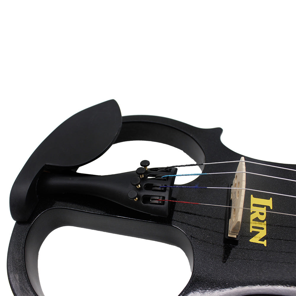 Professional 4/4 Electric Silent Violin Black Fiddle Stringed Instrument With Accessories Case Cable Headphone For Music Lovers