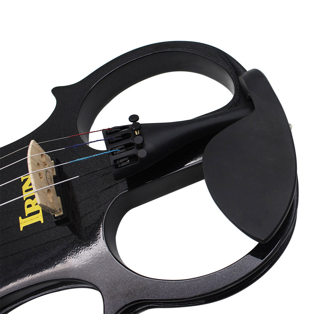 Professional 4/4 Electric Silent Violin Black Fiddle Stringed Instrument With Accessories Case Cable Headphone For Music Lovers