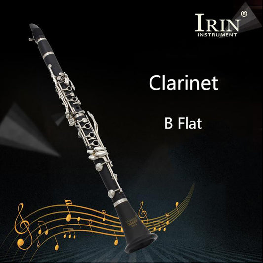 IRIN 17 Key Clarinet Bb Flat High Quality Woodwind Instrument Bakelite Tube With Strap Cloth Case Accessory Set Music Gifts
