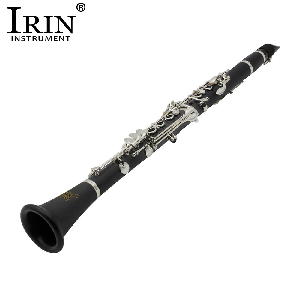 IRIN 17 Key Clarinet Bb Flat High Quality Woodwind Instrument Bakelite Tube With Strap Cloth Case Accessory Set Music Gifts