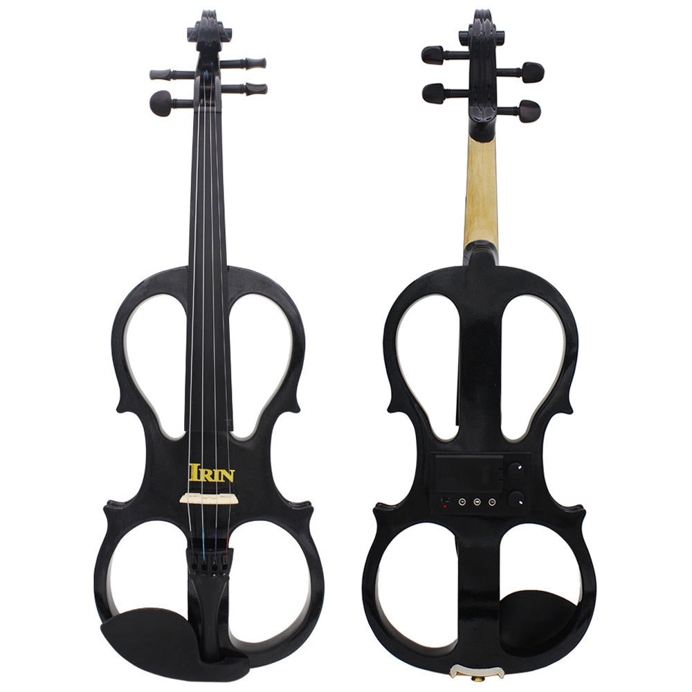 Professional 4/4 Electric Silent Violin Black Fiddle Stringed Instrument With Accessories Case Cable Headphone For Music Lovers