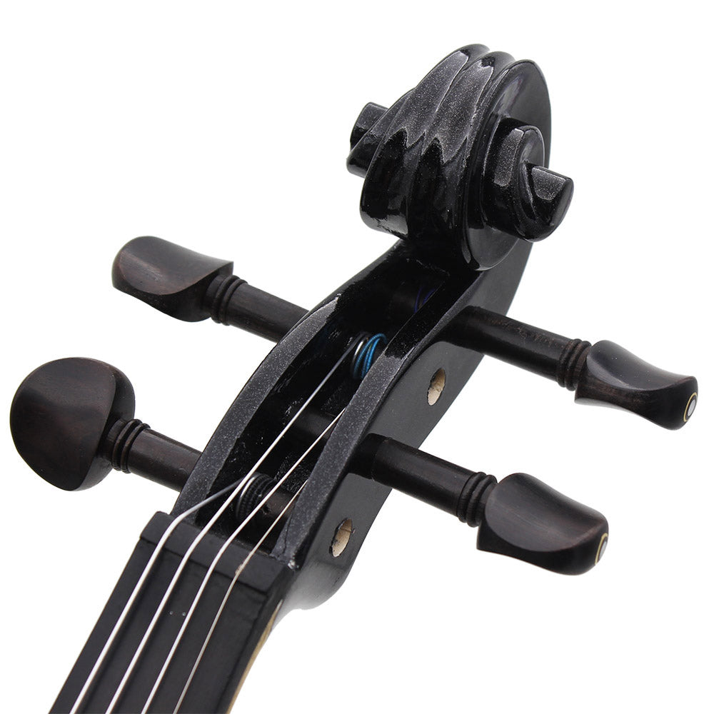 Professional 4/4 Electric Silent Violin Black Fiddle Stringed Instrument With Accessories Case Cable Headphone For Music Lovers