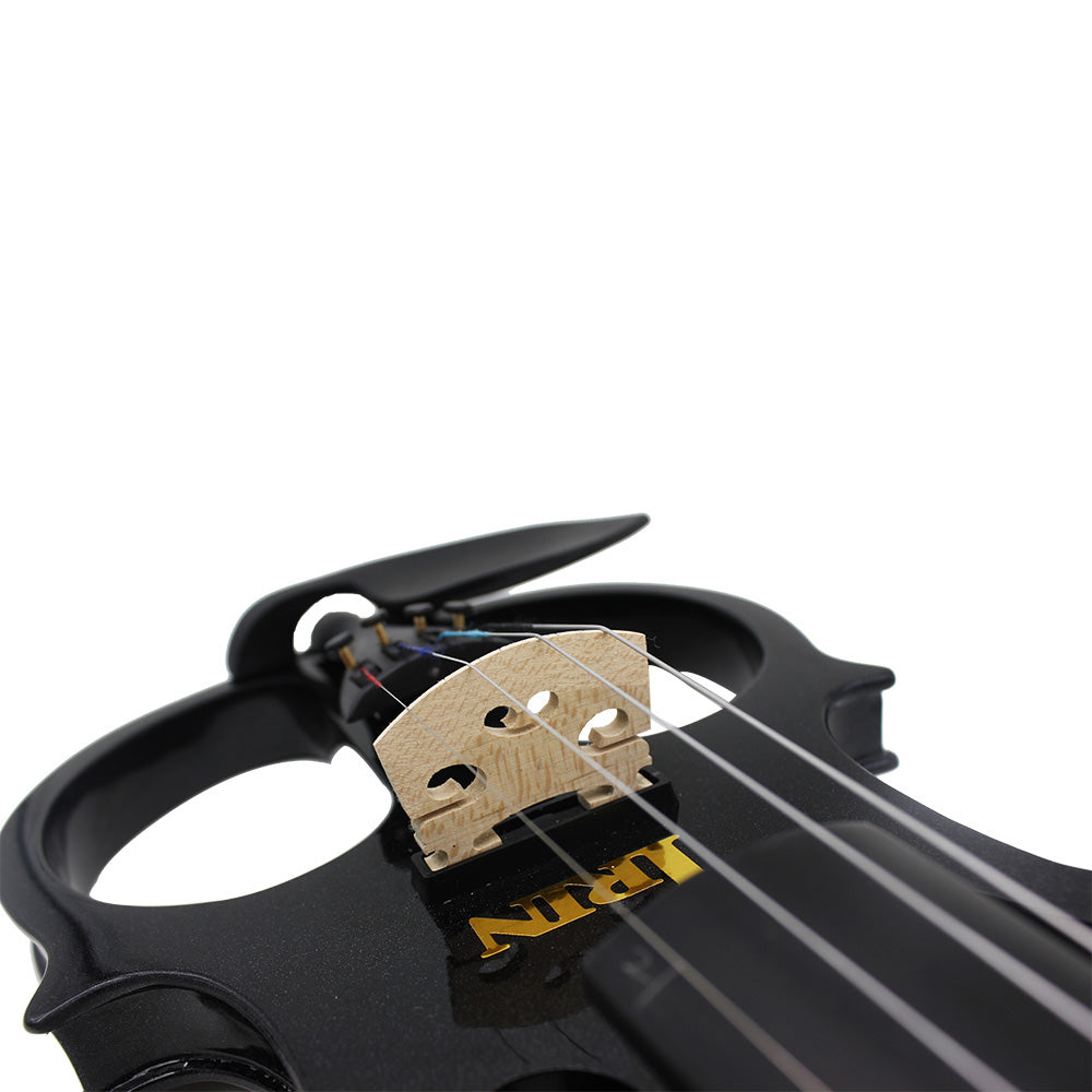 Professional 4/4 Electric Silent Violin Black Fiddle Stringed Instrument With Accessories Case Cable Headphone For Music Lovers