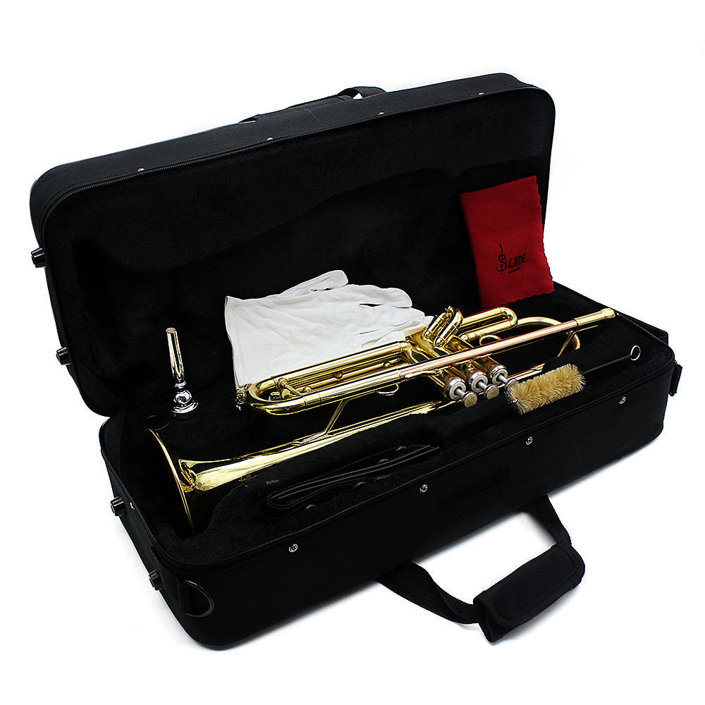 SLADE Professional Trumpet Bb B Flat Brass Instrument 2 Color Trompete With Case Strap Mouthpiece Musical Instrument Accessories